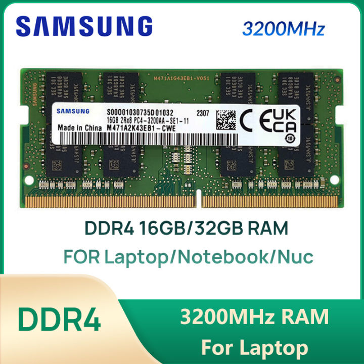 SAMSUNG DDR4 3200MHz 16GB 32GB Laptop RAM CL22 260pin 1.2V SODIMM