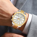 CURREN 8490 Luxury Chronograph Stainless Steel Waterproof Watch For Men. 