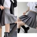 Spring Summer Lady Solid Color Slim Fit Mini Skirts Female Comfortable Elastic Zipper Skirts Girls High Waisted JK A-line Skirts. 