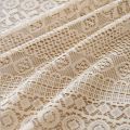 Beige Circular Patterned Hanging Tassel Short Curtain, Lace Short Curtain, Living Room, Bedroom, Kitchen Cabinet Cover Curtain. 