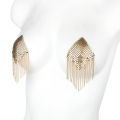 1 Pair Metal Nipple Stickers Women Chain Edge Tassel Breast Bra Nipple Cover Self Adhesive Heart Shape Bra Nipple Pasties.