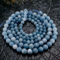Natural Aquamarines Stone Beads Blue Round Gemstone Bead for DIY Bracelet Necklace Charms Jewelry Making Beaded Accessories.