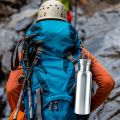 Simple Single Walled Water Bottle Leak-Proof Stainless Steel Bicycle Water Bottles Bamboo Lid Metal Flask Portable Sports Kettle.