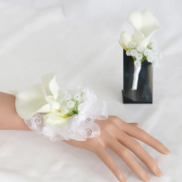 Wedding%20Accessories%20Bridegroom%20Bride%20Corsage%20Bridesmaid%20Sisters%20Wrist%20Flower%20Banquet%20Boudoir%20Hand%20Flower%20Imitation%20Calla%20Lily%20-%20Image%206