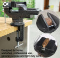 Multi Functional Heavy Table Clamp Mini Aluminum Bench Vise Jaw Anti Slip Versatile Vice Jaws Tool 360 Degree Swivel Cast Iron. 
