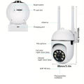 Security Camera 1080P HD Camera 355° Surveillance Camera Night Vision Motion Detection Siren WiFi Remote Two-Way Audio Waterproo. 