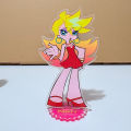 Anime Panty & Stocking with Garterbelt Figure Acrylic Stand Ornament Cute Desktop Model Decoration Cosplay Props Fans  10CM. 