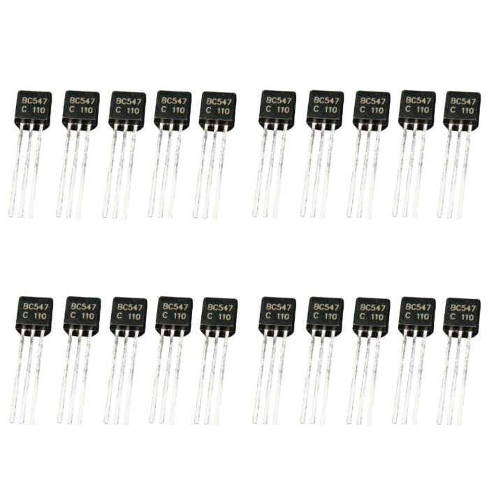 20-Pack NPN BC547 TO-92 Transistors – Generic Electronic Components For DIY Projects