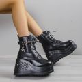 2024 New Boots for Women Fashion Hot Sale Punk Goth Platform Heels Wedge Women's Boots Casual Goth Punk Size 43 Women's Shoes.