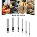 6pcs Leather Hole Punching Tools Steel Hollow Round Hole Puncher - , Durable Round Cutters For Watch Bands, Belt, Paper. 