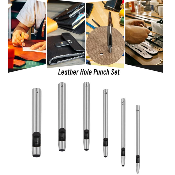 6pcs%20Leather%20Hole%20Punching%20Tools%20Steel%20Hollow%20Round%20Hole%20Puncher%20-%20,%20Durable%20Round%20Cutters%20For%20Watch%20Bands,%20Belt,%20Paper%20-%20Image%203