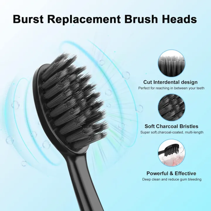 10pcs%20Replacement%20Brush%20Heads%20for%20Original%20Burst%20Pro%20Sonic%20Electric%20Toothbrush%20Soft%20Charcoal%20Bristles%20Refill%20with%20Dust%20Cover%20Cap%20-%20Image%202