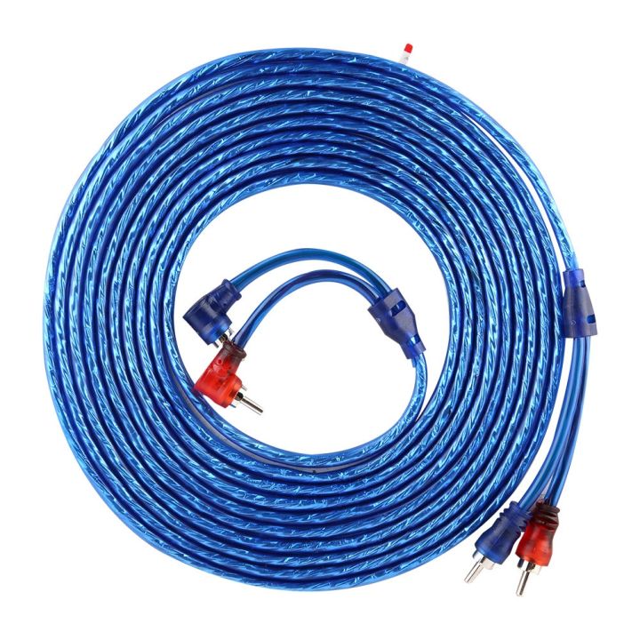 Blue Audio Cable Car Audio Cable Audio Cable 5 Meter AUTO Car Blue Transparent RCA Audio Interconnect Cable Ultra Flexible