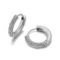 Lokaer Fashion 316L Stainless Steel Rhinestone Hoop Earrings 18K PVD Gold Plated Handmade Daily Jewelry for Women Girls E24216. 