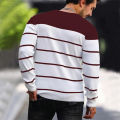 2024 New O-neck Cotton Pullover Men's Sweater Striped Casual Autumn and Winter High Quality Knitted Sweaters for Men. 