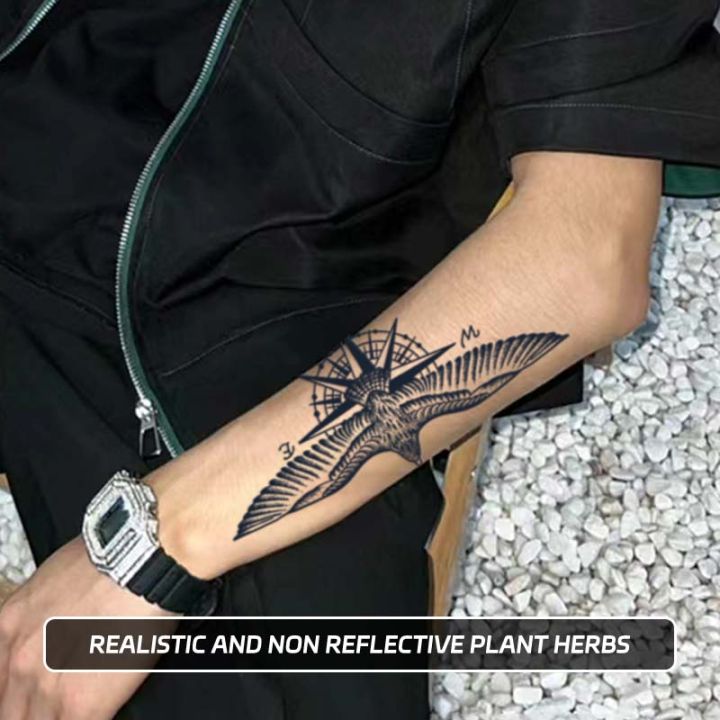 Long-lasting%20waterproof%20tattoo%20sticker%20non-reflective%20temporary%20tattoo%20eagle%20compass%20pattern%20fake%20tattoo%20on%20back%20of%20arm%20-%20Image%205