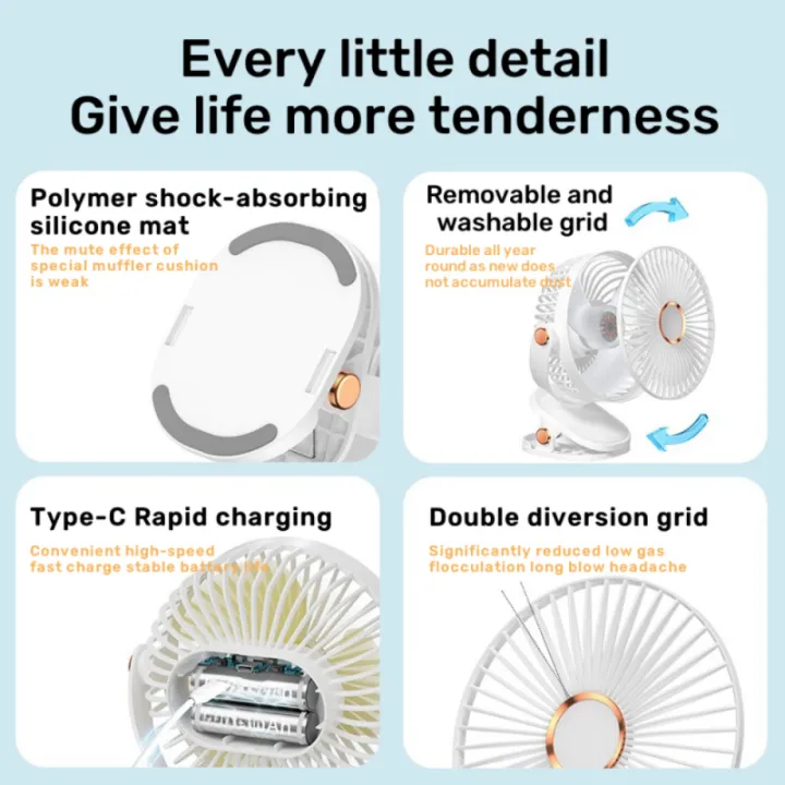 JKUOO%20Portable%20Clip%20on%20Fan%20Battery%20Operated,Quiet%20360%20%C2%B0%20%20%20Rotate,USB%20Rechargeable%20Mini%20Personal%20Cooling%20for%20%20Office%20Stroller%20Cam%20-%20Image%202