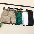 Chic Shorts Women Belt Korean Solid Buttons Side Slit A-line Streetwear Fashion Skirts Chic Harajuku Summer Loose Pants.