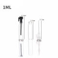 100/300PCS+4 accessories 1/2ml clear glass perfume bottle with 100 dropper bottles, 1 pipette, 1 funnel, 1 dispenser, 1 syringe.