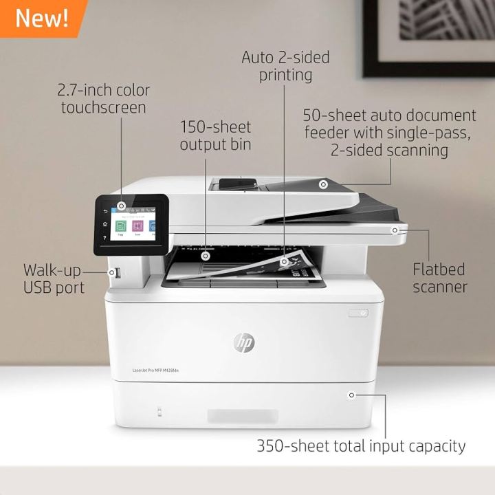HP LaserJet Pro MFP M428dn (Auto Doubleside& Networking), 40ppm, (Scanner, Photocopier, Printer) branded