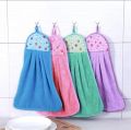 1Pc - Soft Towels Bath Kitchen Towel Bathroom Kitchen Absorption Hand Towel Soft Plush Hanging Wipe Bathing Towel Red - Random Colors. 