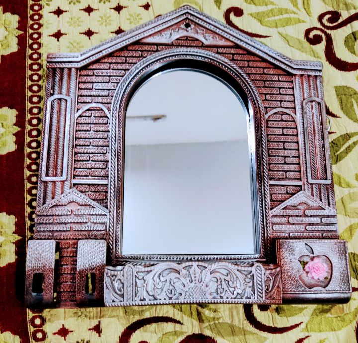 Hut shape Mirror with Beautiful Decore