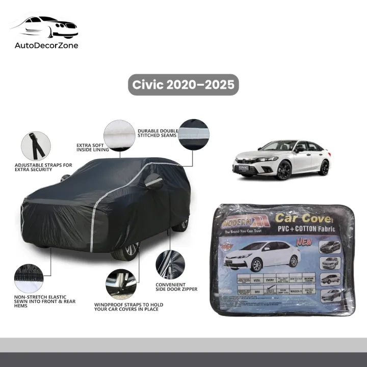 Honda Civic 2020–2026 PVC + Cotton Car Top Cover – Waterproof ...