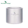 Boundless Voyage Titanium Double-wall Mug Lightweight Small Camping Cup with Storage Bag for Travel Hiking Daily Use Ti3045D.