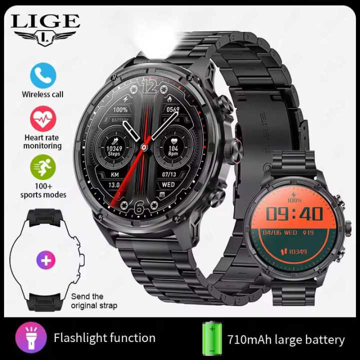 LIGE%20BWV99%20New%20Smart%20Watch%20LED%20flashlight%20large%20display%20Men%20710mAh%20Battery%20Sports%20Fitness%20Man%20Watch%20Bluetooth%20Call%20Health%20Monitoring%20Men%20Smartwatch%20For%20Android%20ios%20-%20Image%202
