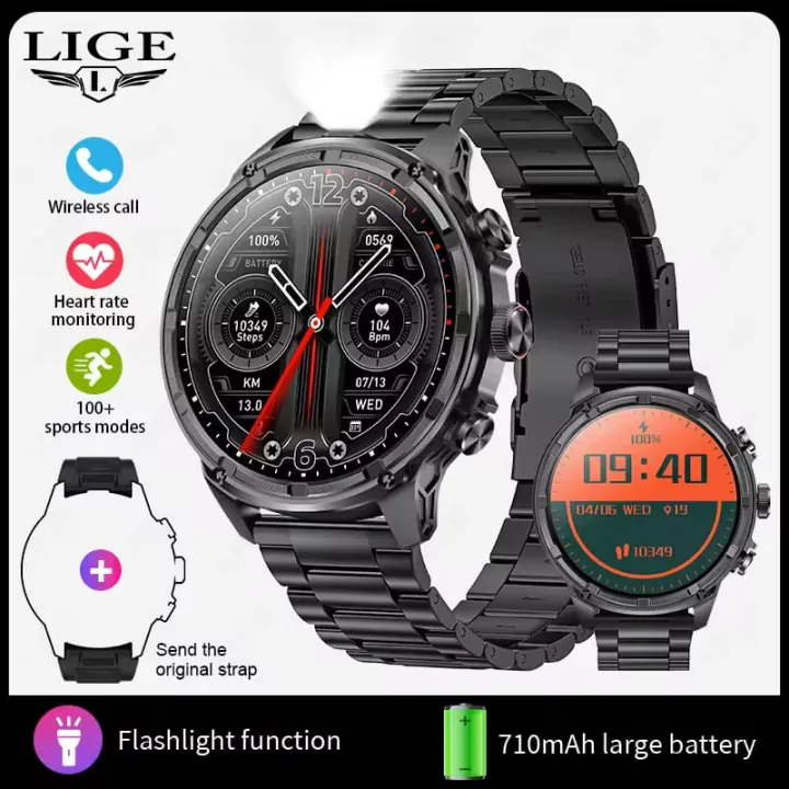 LIGE%20BWV99%20New%20Smart%20Watch%20LED%20flashlight%20large%20display%20Men%20710mAh%20Battery%20Sports%20Fitness%20Man%20Watch%20Bluetooth%20Call%20Health%20Monitoring%20Men%20Smartwatch%20For%20Android%20ios%20-%20Image%202