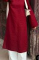 long red and maroon shirt trendy girls women fashion beautiful neck desing best for ramzan and eid. 