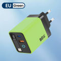80W USB Type C Charger With Retractable Cable Quick Charge Mobile Phone Charger Fast Charging Adapter For iphone 16 15 . 