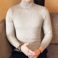 Winter High Neck Thick Warm Sweater Men Turtleneck Brand Mens Sweaters Slim Fit Pullover Men Knitwear Male Double Collar.