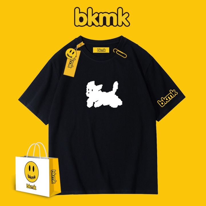 BkMk pure cotton cartoon puppy Hong Kong style fashion summer couple