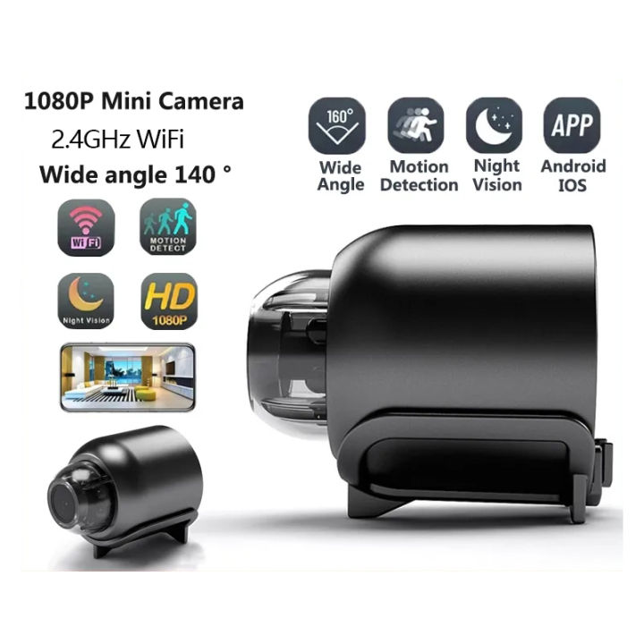 1080P HD X5 Mini WiFi Camera Included Sound Detector for Home Office 140 Degrees Micro Baby Monitor
