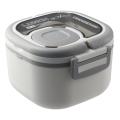 Plastic Student Lunch Box Large Capacity with Cutlery Sauce Box Microwavable Insulated Lunch Box. 