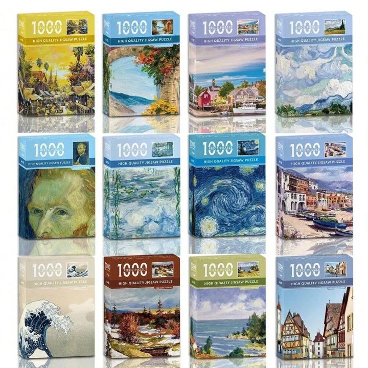 38*26cm Mini Jigsaw Puzzle 1000 Pieces for Adults Famous Oil Painting Van Gogh Puzzle Christmas Toy Educational Toys