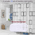 Simple style black and white large square bathroom shower curtain light opaque bathing more comfortable dry and wet separation.