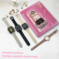 Fashion Smart Watch Gift Box Set + Diamond Quartz Watch + Necklace + Earrings + Ring + Bracelet. 