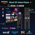 Mortal R3+ TV Stick Android 16.0 With RK3518 WiFi 6 8GB RAM 128GB ROM Voice Remote 4K UHD HDR10 Streaming Media Player.