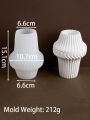 DIY Simple Lines Vase Cement Silicone Mold Striped Dried Flowers Vase Plaster Gypsum Mould Resin Crafts Casting Home Decor. 