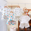 1-10 Years Soft Kids 2-Piece Set Breathable Short Sleeve Shorts for Playtime Toddler Outfit Clothes for Playground and School. 