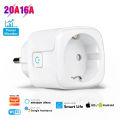 EU Socket 16A/20A Wifi Plug Power Outlet Alexa  Home Works with Tuya Smart Life APP Remote Voice Control. 