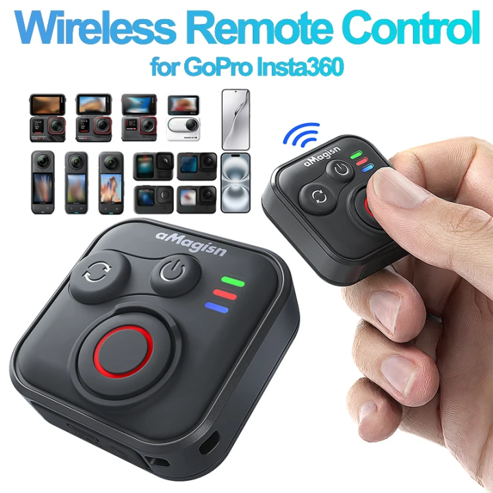 Wireless Bluetooth Remote Control with Wrist Strap for Insta 360 X5 X3 X4 GO 3S ACE Pro 2 13/12/11/10/9/8 Action Camera