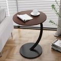 Modern Round Side Table with Curved Metal Leg – Stylish End Table for Living Room or Bedroom. 