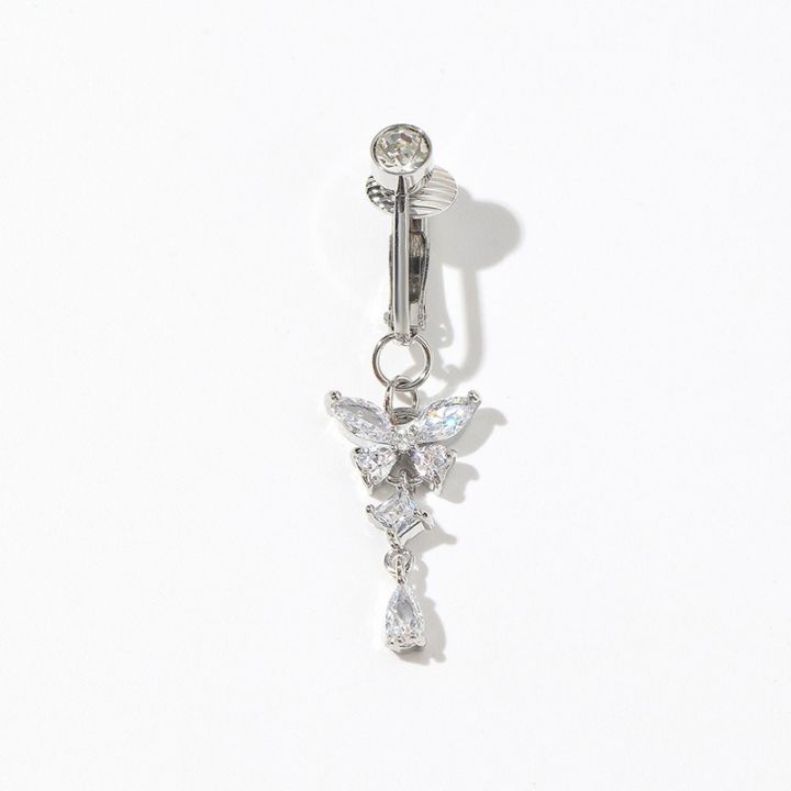 1pc%20Clip%20On%20Butterfly%20Belly%20Button%20Ring%20for%20Women,%20Copper%20Zircon%20Fake%20Belly%20Piercing%20Navel%20Body%20Jewelry%20Trendy%20Fashion%20Style%20-%20Image%205