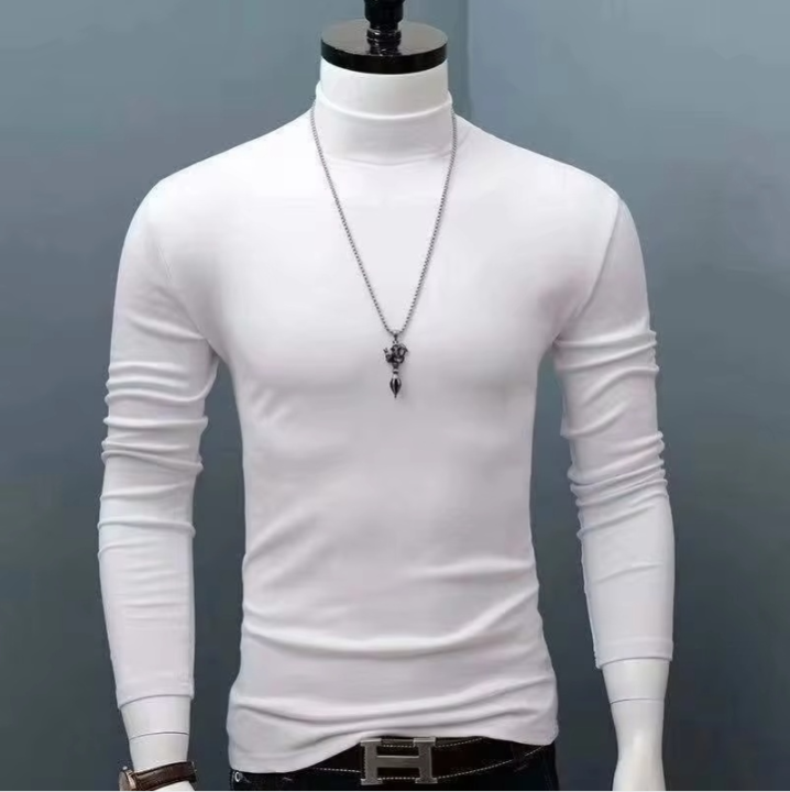 2025 New 1pcs Men Thin Warm Tops Men's Autumn Long-sleeved Thermal Underwer Male High Collar Fashion T-shirt