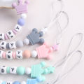 Baby Handmade Silicone Wooden Dummy Pacifier Clip Safe Teething Chain Teether Pacifier Holder Chain. 