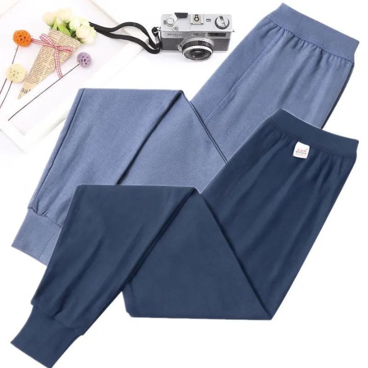 100%25%20Cotton%20Thermal%20Underwear%20Bottoms%20Autumn%20Men's%20Pure%20Cotton%20Warm%20Pants%20High%20Waist%20Warm%20Loose%20Pants%20Knitted%20Pants%20-%20Image%202