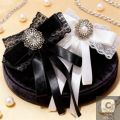 HUA Shiny Rhinestone Crystal Bow Tie Brooch for Cloth Art Collar Pin for Shirt Blouse Elegant Party Wedding Necktie Jewelry Gift. 